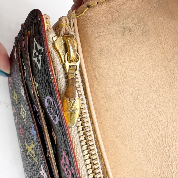 Louis Vuitton Takashi Murakami Black Multicolor Sarah Long Wallet Authentic 2007 - Picture 8 of 17